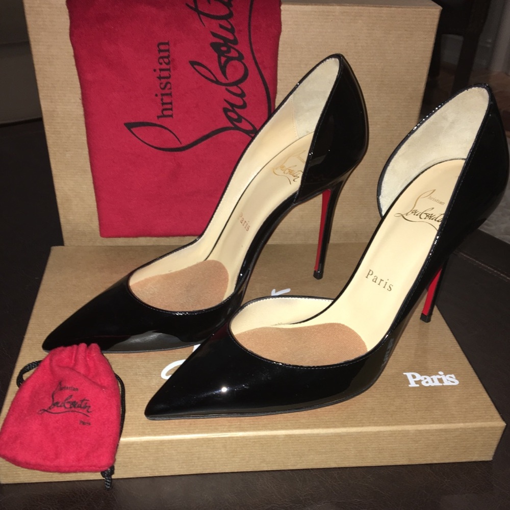 Louboutin Black Patent IRIZA 100 Size: 37 1/2